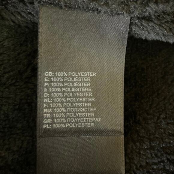 The North Face Black Fur Velour Velvet Sherpa Fleece Sweatshirt Sweater Jacket M - Picture 6 of 7